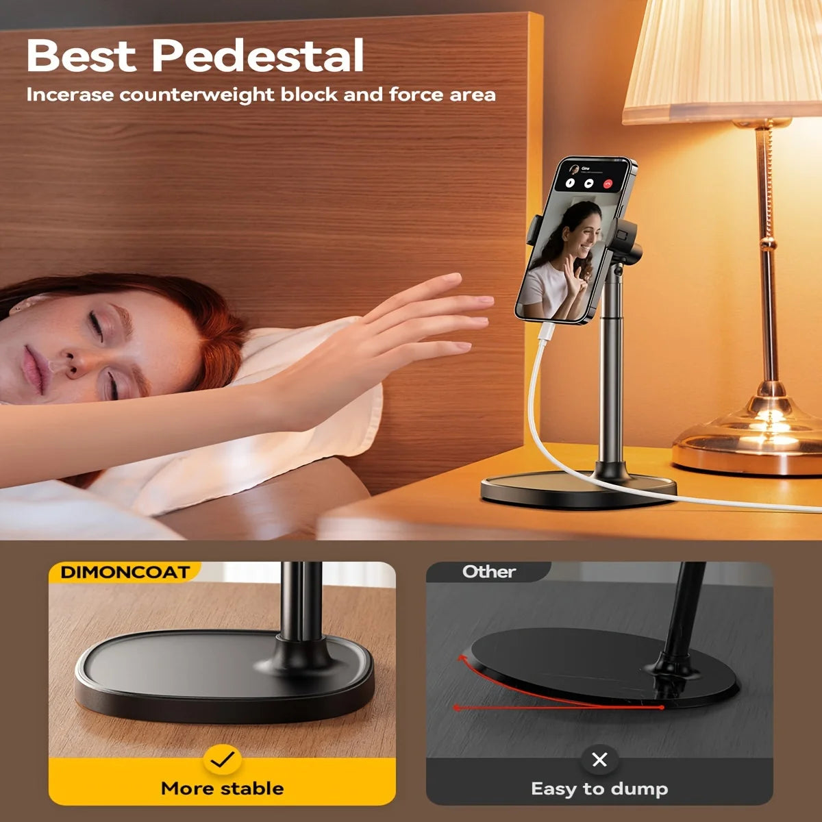 1pc Adjustable Desktop Phone Holder, Live Broadcast Stand for Smartphone, Mobile Bracket for Telefoon Statief Phone Accessories