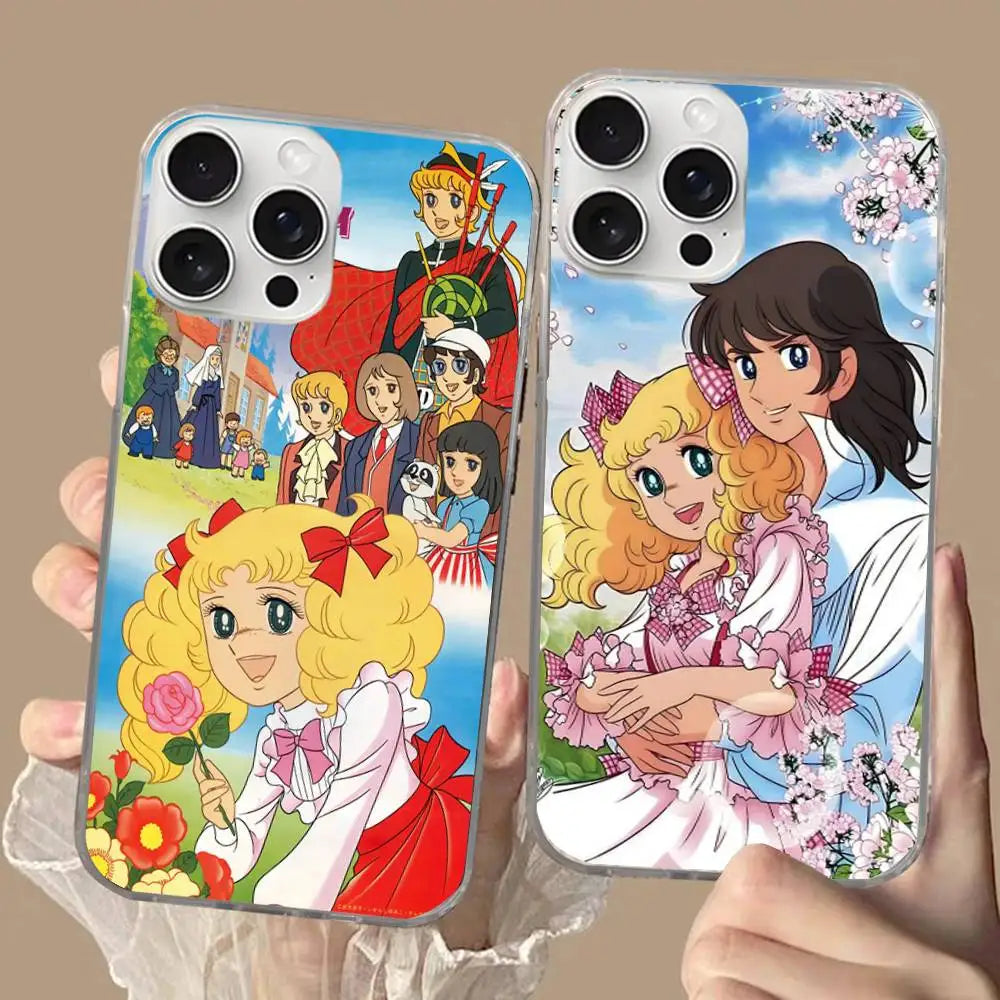 C-Candy Candy Anime Phone Case For iPhone 17 Pro Max 16 15 14 13 12 11 Water Ripple Silver Protective Cover