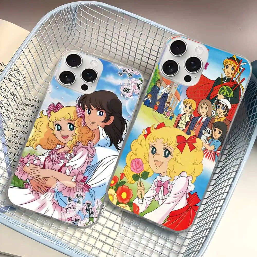 C-Candy Candy Anime Phone Case For iPhone 17 Pro Max 16 15 14 13 12 11 Water Ripple Silver Protective Cover
