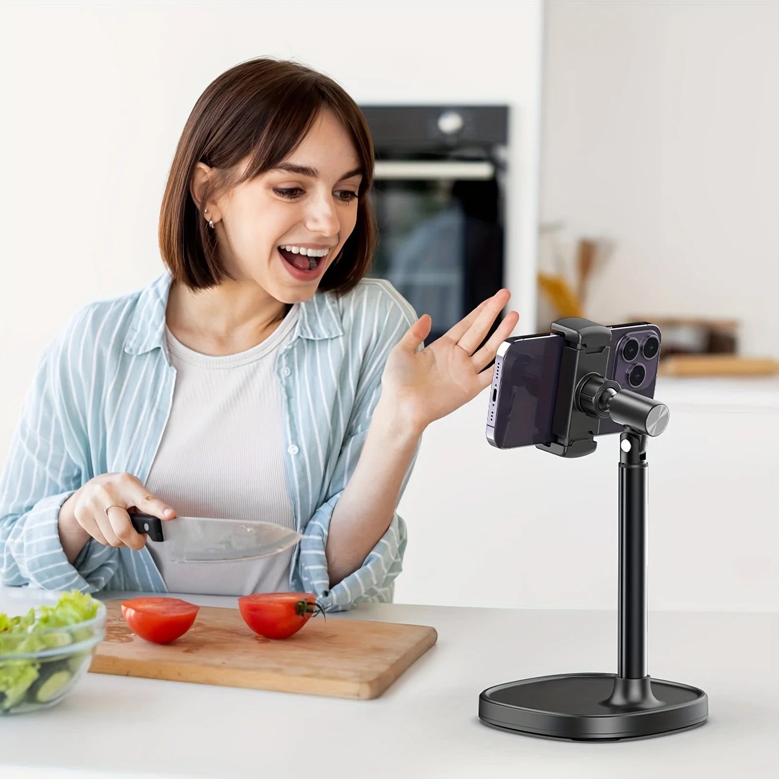 1pc Adjustable Desktop Phone Holder, Live Broadcast Stand for Smartphone, Mobile Bracket for Telefoon Statief Phone Accessories